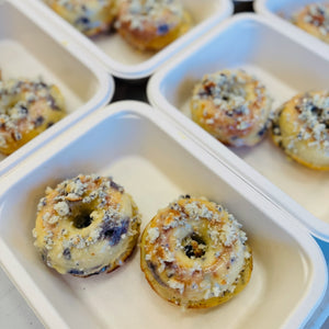 Blueberry Protein Donuts with Lemon Curd